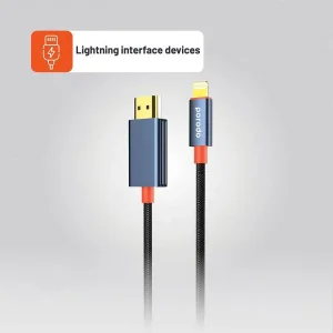کابل تبدیل HDMI به لایتنینگ پرودو مدل woven braided طول ۲ متر