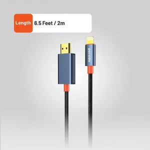 کابل تبدیل HDMI به لایتنینگ پرودو مدل woven braided طول ۲ متر