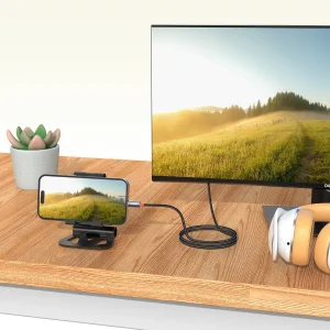 کابل تبدیل HDMI به لایتنینگ پرودو مدل woven braided طول ۲ متر