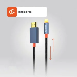 کابل تبدیل HDMI به لایتنینگ پرودو مدل woven braided طول ۲ متر