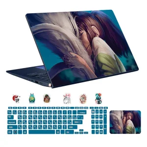 استیکر لپ تاپ توییجین و موییجین طرح Animeکد 12 مناسب برای لپ تاپ 15.6 اینچ به همراه برچسب حروف فارسی کیبورد