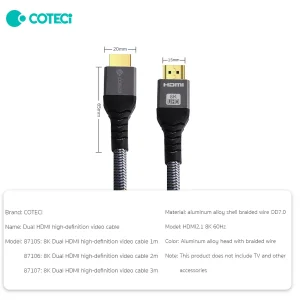کابل HDMI کوتتسی مدل 87106 طول 2 متر