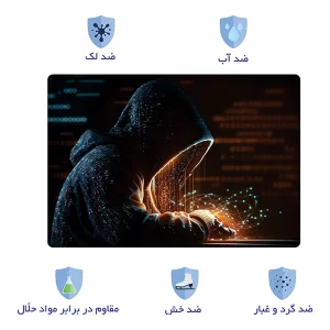 استیکر لپ تاپ توییجین و موییجین طرح هکر کد 21 مناسب برای لپ تاپ 15.6 اینچ به همراه برچسب حروف فارسی کیبورد