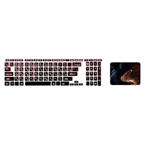 استیکر لپ تاپ توییجین و موییجین طرح هکر کد 21 مناسب برای لپ تاپ 15.6 اینچ به همراه برچسب حروف فارسی کیبورد