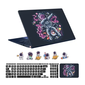 استیکر لپ تاپ توییجین و موییجین طرح Astronaut کد 12 مناسب برای لپ تاپ 15.6 اینچ به همراه برچسب حروف فارسی کیبورد