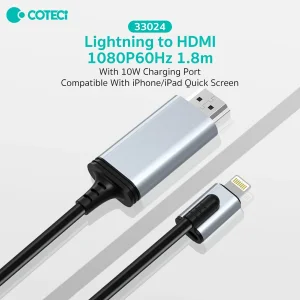 کابل تبدیل لایتنینگ به HDMI کوتسی مدل 33024 طول 1.8 متر