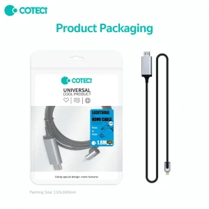 کابل تبدیل لایتنینگ به HDMI کوتسی مدل 33024 طول 1.8 متر