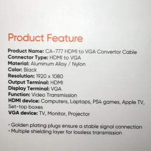 کابل HDMI به VGA مک دودو مدل CA-777 طول 2 متر