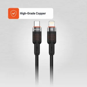 کابل تبدیل USB-C به لایتنینگ پرودو مدل Braided طول 1.2 متر