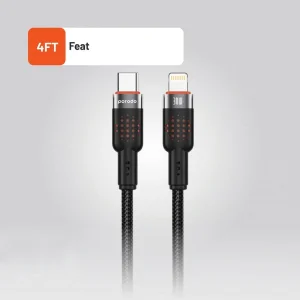 کابل تبدیل USB-C به لایتنینگ پرودو مدل Braided طول 1.2 متر