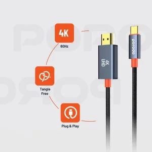 کابل تبدیل HDMI به USB-C پرودو مدل CBL0016 طول 2 متر