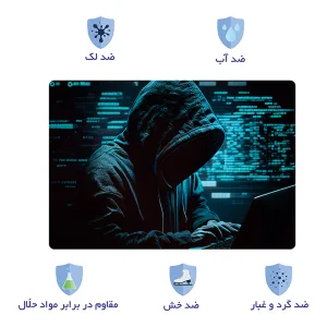 استیکر لپ تاپ توییجین و موییجین طرح هکر کد 22 مناسب برای لپ تاپ 15.6 اینچ به همراه برچسب حروف فارسی کیبورد