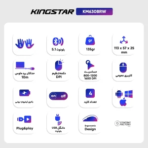 ماوس بی سیم کینگ استار مدل KM630BRW
