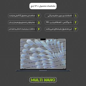 محافظ صفحه نمایش مات مولتی نانو مدل X-S1M مناسب برای لپ تاپ اپل MacBook Air 13 M2 Chip 13.6 inch 2022