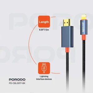 کابل تبدیل لایتنینگ به HDMI پرودو مدل CBL0017 طول ۲ متر