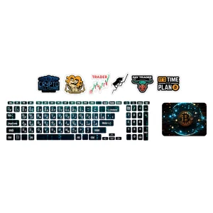 استیکر لپ تاپ توییجین و موییجین طرح Bitcoin کد 38 مناسب برای لپ تاپ 15.6 اینچ به همراه برچسب حروف فارسی کیبورد