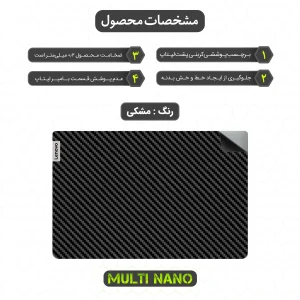 برچسب پوششی پشت لپ تاپ مولتی نانو طرح کربن مدل X-F1C مناسب برای لپ تاپ لنوو IdeaPad 1 15AMN7 15.6 inch 2022