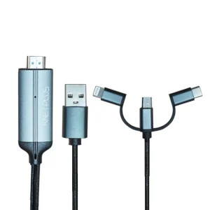 کابل تبدیل HDMI به microUSB/ USB C / لایتنینگ مدل KP-CT3 طول 2 متر