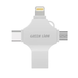 فلش مموری گرین لاین مدل FD-4 IN 1 ظرفیت 128 گیگابایت با رابط microUSB و USB و USB-C و لایتنینگ