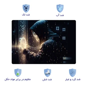 استیکر لپ تاپ توییجین و موییجین طرح هکر کد 38 مناسب برای لپ تاپ 15.6 اینچ به همراه برچسب حروف فارسی کیبورد