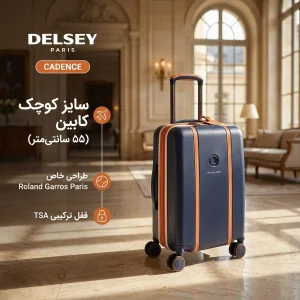 چمدان دلسی مدل کادنس کد 1677801 سایز کوچک ارتفاع 55 سانتی متر