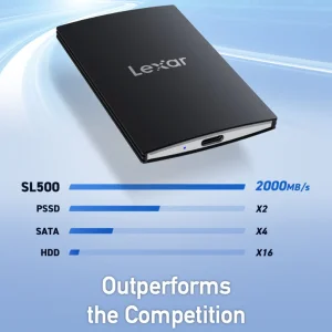 اس اس دی اکسترنال لکسار مدل SL500 ظرفیت 2 ترابایت رابط USB 3.2 Gen2