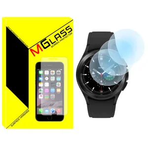 محافظ صفحه نمایش شیشه‌ای ام‌گلس مدل Glass-MG مناسب برای ساعت هوشمند سامسونگ Galaxy Watch 4 classic 46mm بسته سه عددی