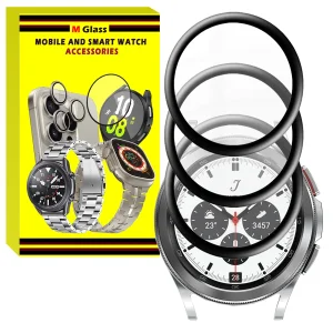 محافظ صفحه نمایش نانو ام‌گلس مدل GLS_Pmma مناسب برای ساعت هوشمند سامسونگ Galaxy Watch 4 Classic 42mm بسته سه عددی