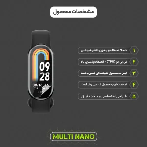 محافظ صفحه نمایش مولتی نانو مدل X-S2T مناسب برای ساعت هوشمند شیائومی Smart Band 8 بسته دو عددی