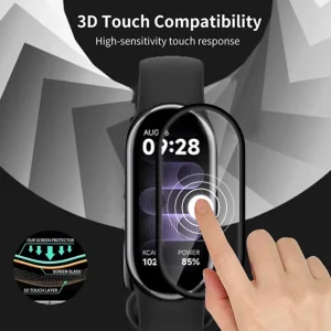 محافظ صفحه نمایش نانو ام‌گلس مدل GLS_Pmma مناسب برای ساعت هوشمند شیائومی Mi Band 8 12mm بسته دو عددی