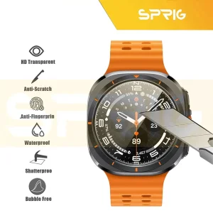محافظ صفحه نمایش شیشه ای اسپریگ مدل SPG مناسب برای ساعت هوشمند سامسونگ Galaxy watch 7 Ultra بسته سه عددی