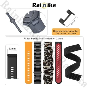 مبدل بند ساعت رینیکا مدل  Adapter 22 mm Trex مناسب  برای ساعت هوشمند امیزفیت T-Rex / T-Rex Pro
