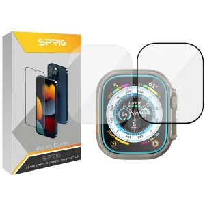 محافظ صفحه نمایش شیشه ای اسپریگ مدل SH-Pmma-SPG مناسب برای ساعت هوشمند الترا HW8 ULTRA MAX مجموعه دو عددی