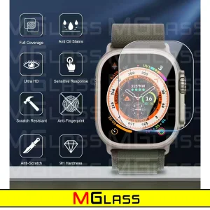 محافظ صفحه نمایش شیشه‌ای ام‌گلس مدل Glass-MG مناسب برای ساعت هوشمند ویرفیت BW8 Ultra بسته سه عددی