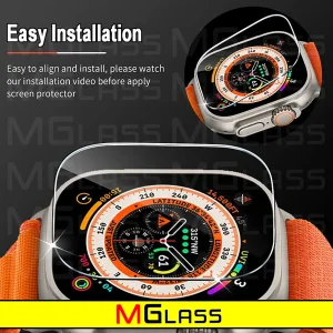 محافظ صفحه نمایش شیشه‌ای ام‌گلس مدل Glass-MG مناسب برای ساعت هوشمند ویرفیت HW8 Ultra بسته دو عددی