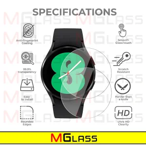 محافظ صفحه نمایش شیشه‌ای ام‌گلس مدل Glass-MG مناسب برای ساعت هوشمند سامسونگ Galaxy Watch 4 classic 46mm بسته دو عددی