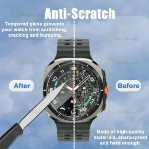 محافظ صفحه نمایش شیشه‌ای آلتیمیت شیلد مدل Glass-UL مناسب برای ساعت هوشمند سامسونگ Galaxy Watch 7 Ultra 47mm بسته سه عددی