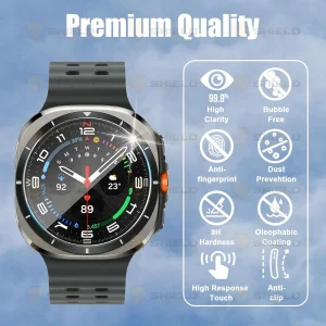 محافظ صفحه نمایش شیشه‌ای آلتیمیت شیلد مدل Glass-UL مناسب برای ساعت هوشمند سامسونگ Galaxy Watch 7 Ultra 47mm بسته سه عددی