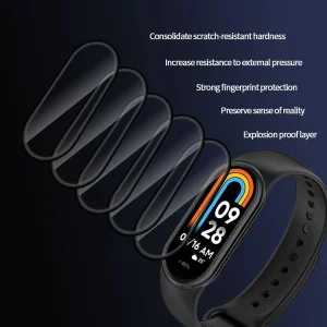 محافظ صفحه نمایش نانو ام‌گلس مدل GLS_Pmma مناسب برای ساعت هوشمند شیائومی Mi Band 9 12mm بسته سه عددی