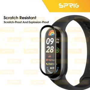 محافظ صفحه نمایش اسپریگ مدل Pmma-SPG مناسب برای ساعت هوشمند شیائومی Mi band 9 بسته سه عددی