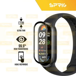 محافظ صفحه نمایش اسپریگ مدل Pmma-SPG مناسب برای ساعت هوشمند شیائومی Mi band 9 بسته سه عددی