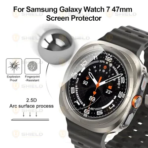 محافظ صفحه نمایش شیشه‌ای آلتیمیت شیلد مدل Glass-UL مناسب برای ساعت هوشمند سامسونگ Galaxy Watch 7 Ultra 47mm بسته دو عددی