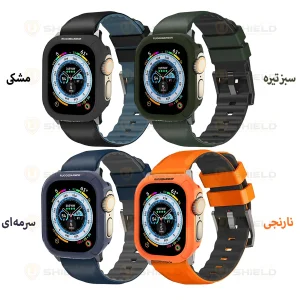 بند آلتیمیت شیلد مدل Linus Rugged مناسب برای اپل واچ 49 میلی متری سری Ultra / Ultra 2 / Ultra 3 به همراه کاور