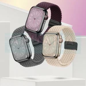 بند آکوآرا مدل Woven solomag مناسب برای اپل واچ 44 میلیمتری سری SE 3