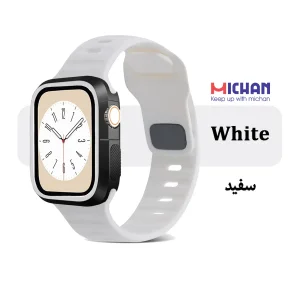 بند میچان مدل Silicone Sport مناسب برای اپل واچ 40/41 میلی متری سری SE/SE2/SE3/4/5/6/7/8/9 به همراه کاور