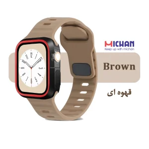 بند میچان مدل Silicone Sport مناسب برای اپل واچ 40/41 میلی متری سری SE/SE2/SE3/4/5/6/7/8/9 به همراه کاور