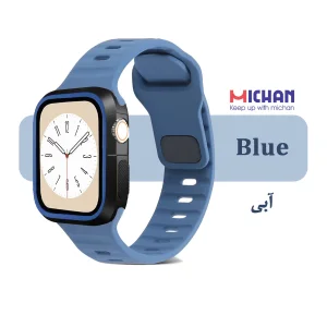 بند میچان مدل Silicone Sport مناسب برای اپل واچ 40/41 میلی متری سری SE/SE2/SE3/4/5/6/7/8/9 به همراه کاور