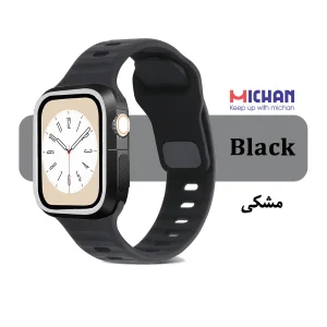 بند میچان مدل Silicone Sport مناسب برای اپل واچ 40/41 میلی متری سری SE/SE2/SE3/4/5/6/7/8/9 به همراه کاور