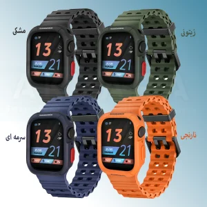 بند آکوآرا مدل Ocean BBuckle Rugged مناسب برای اپل واچ 44/45 میلی متری سری 4/5/6/7/SE/SE2/SE3 به همراه کاور