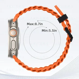 بند آکوآرا مدل BKBUCK-Ocean مناسب برای اپل واچ Series 4 44mm / 5 44mm / 6 44mm / Se 44mm / 8 45mm / 3 42mm
